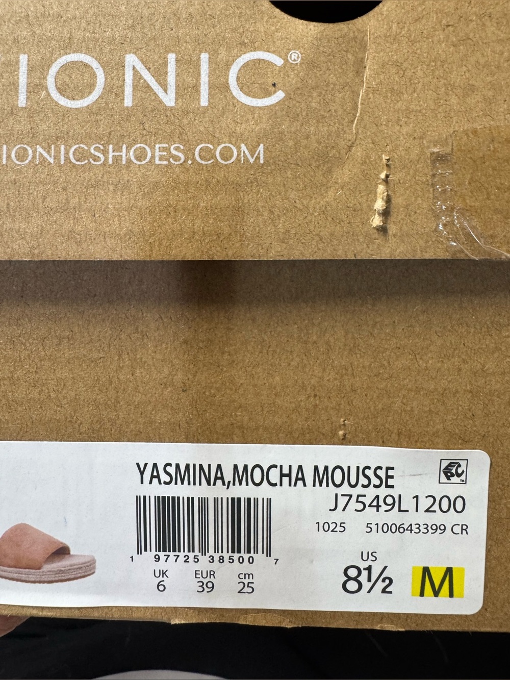 Vionic YASMINA MOCHA MOUSSE Slide Sandal 8.5 M New - Picture 4 of 9